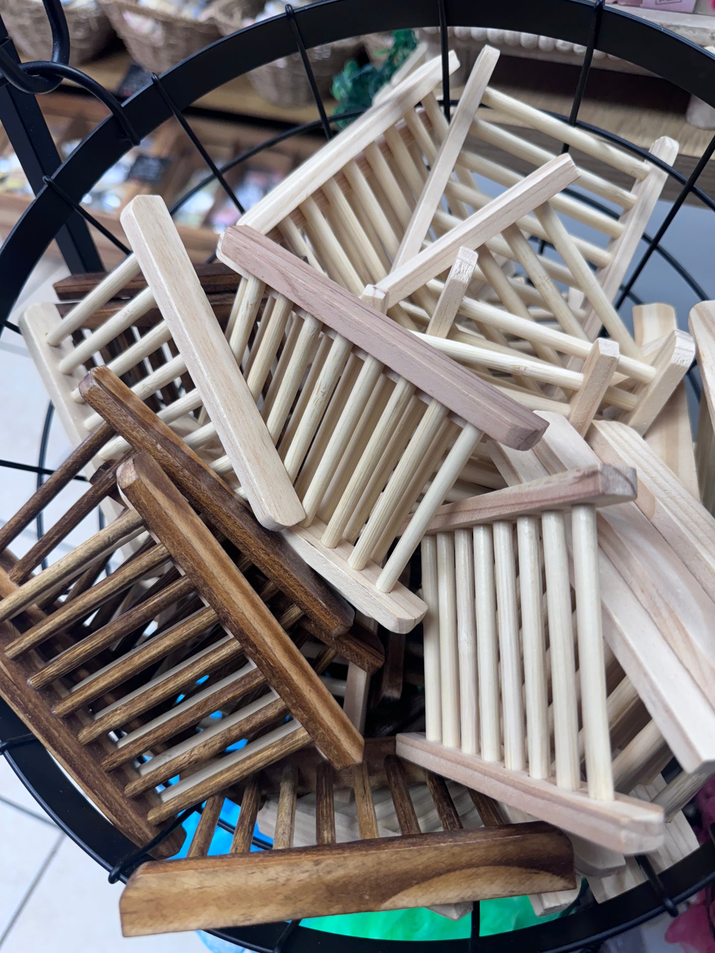 Jabonera en madera de bambú