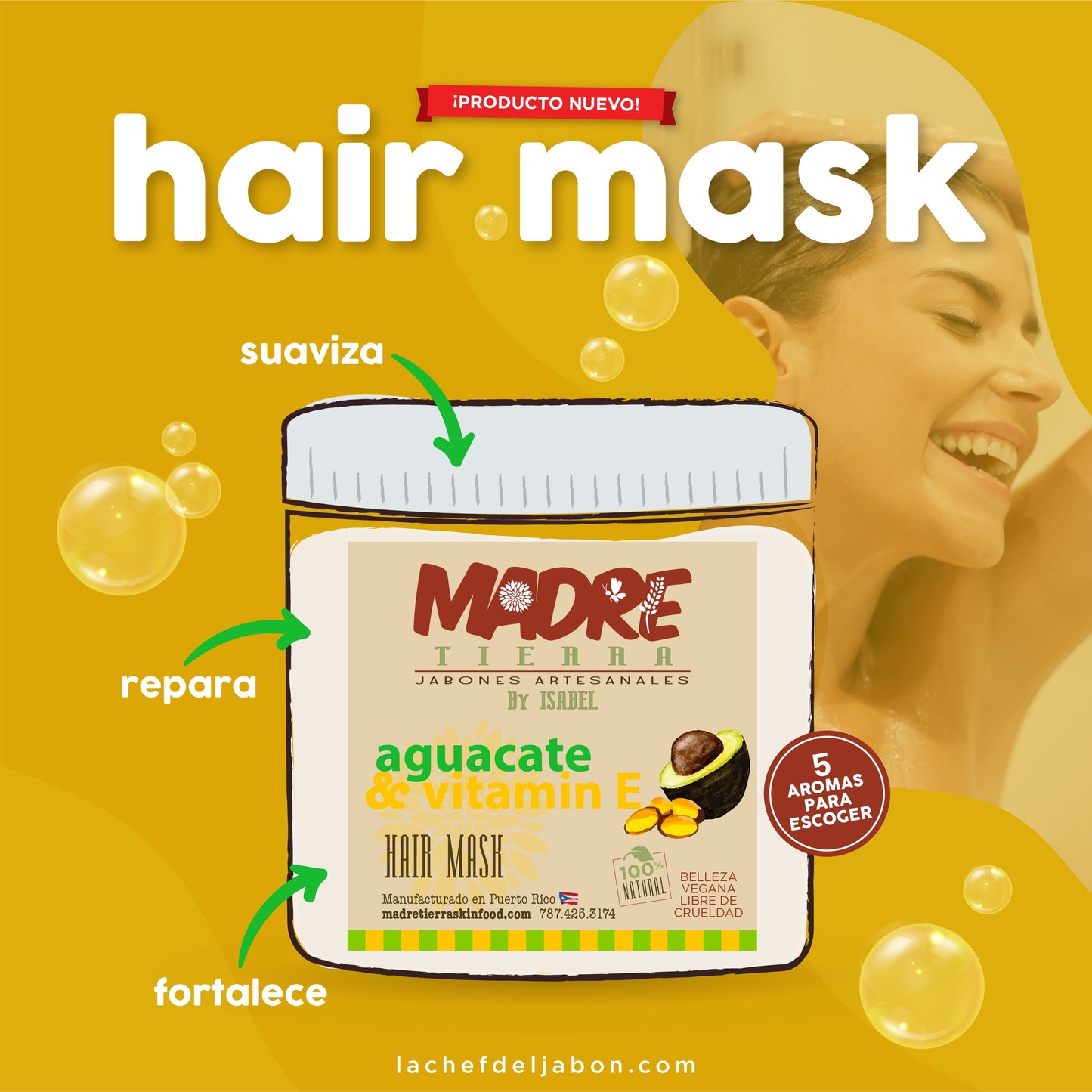 Mascarilla Capilar- Aguacate & Vitamina E