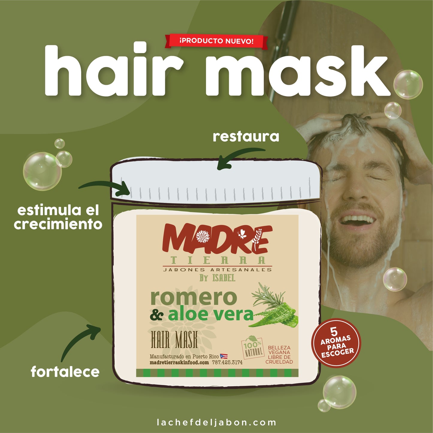 Mascarilla Capilar- Romero & Aloe Vera