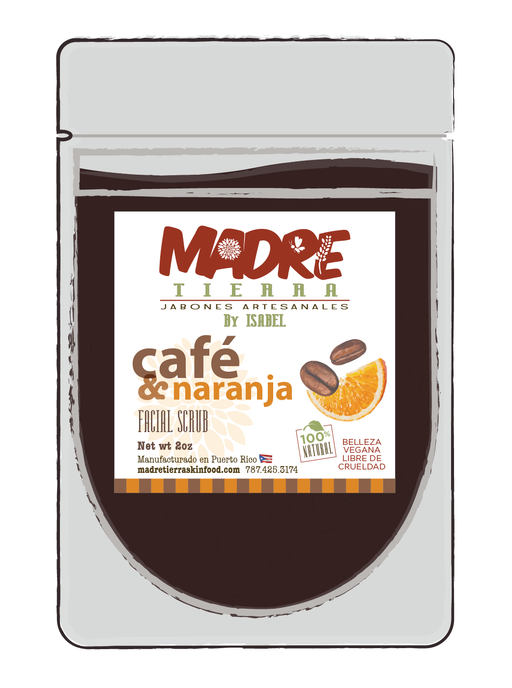 Facial Scrub- Café & Naranja