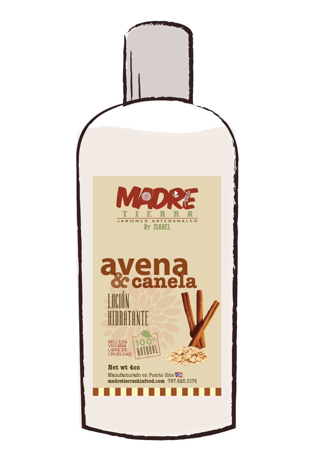Loción Hidratante- Avena & Canela