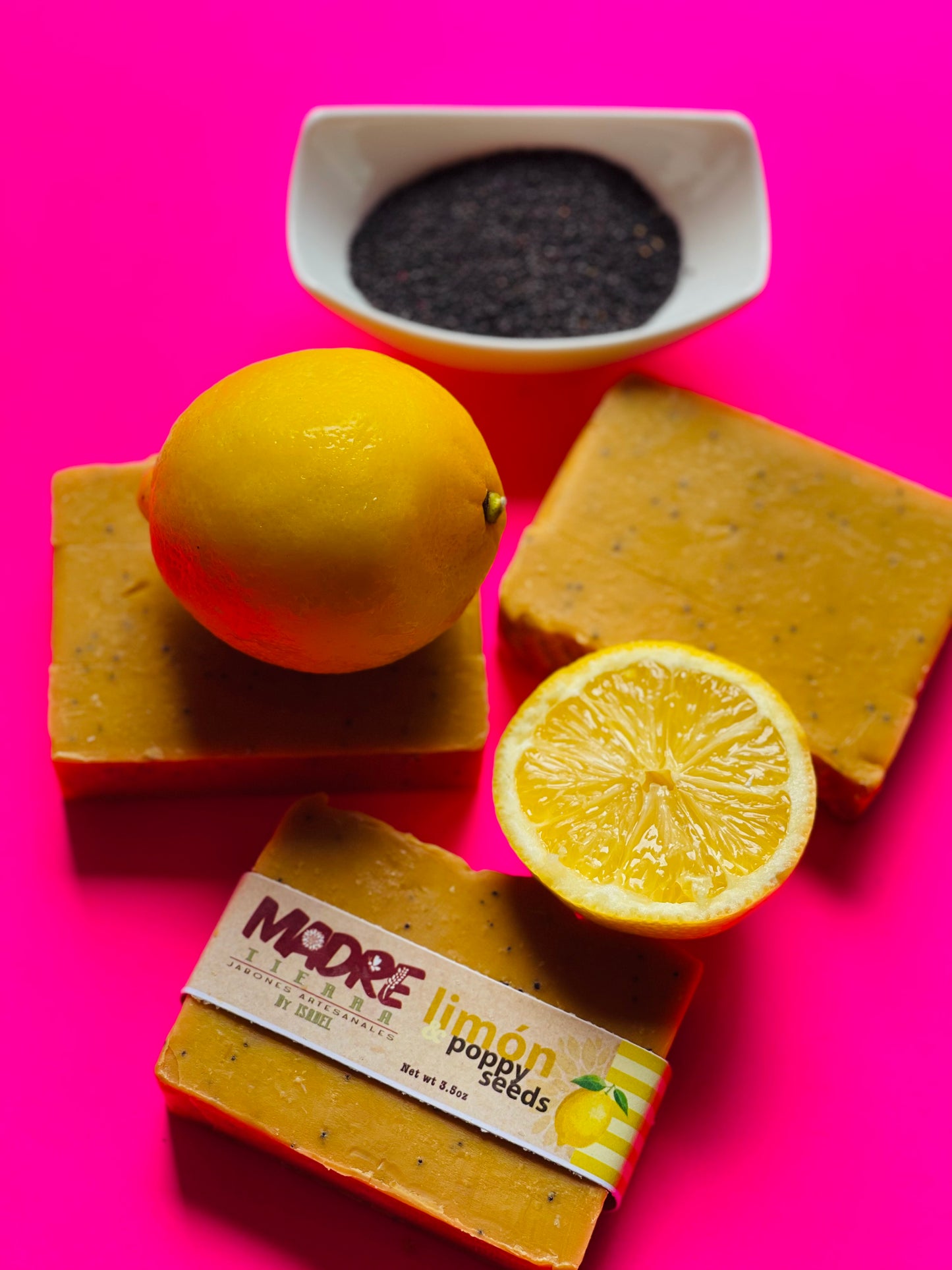 Jabón Artesanal-Limón & Poppy Seeds
