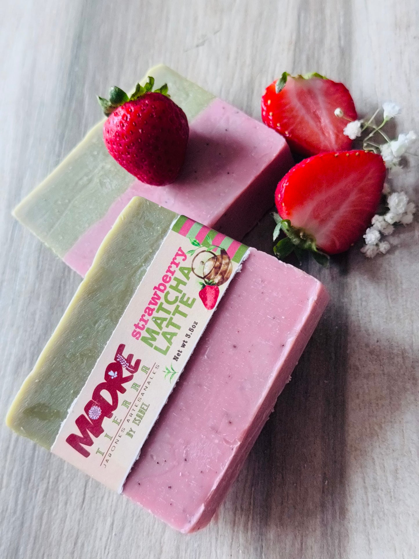 Jabón Artesanal- Strawberry Matcha Latte
